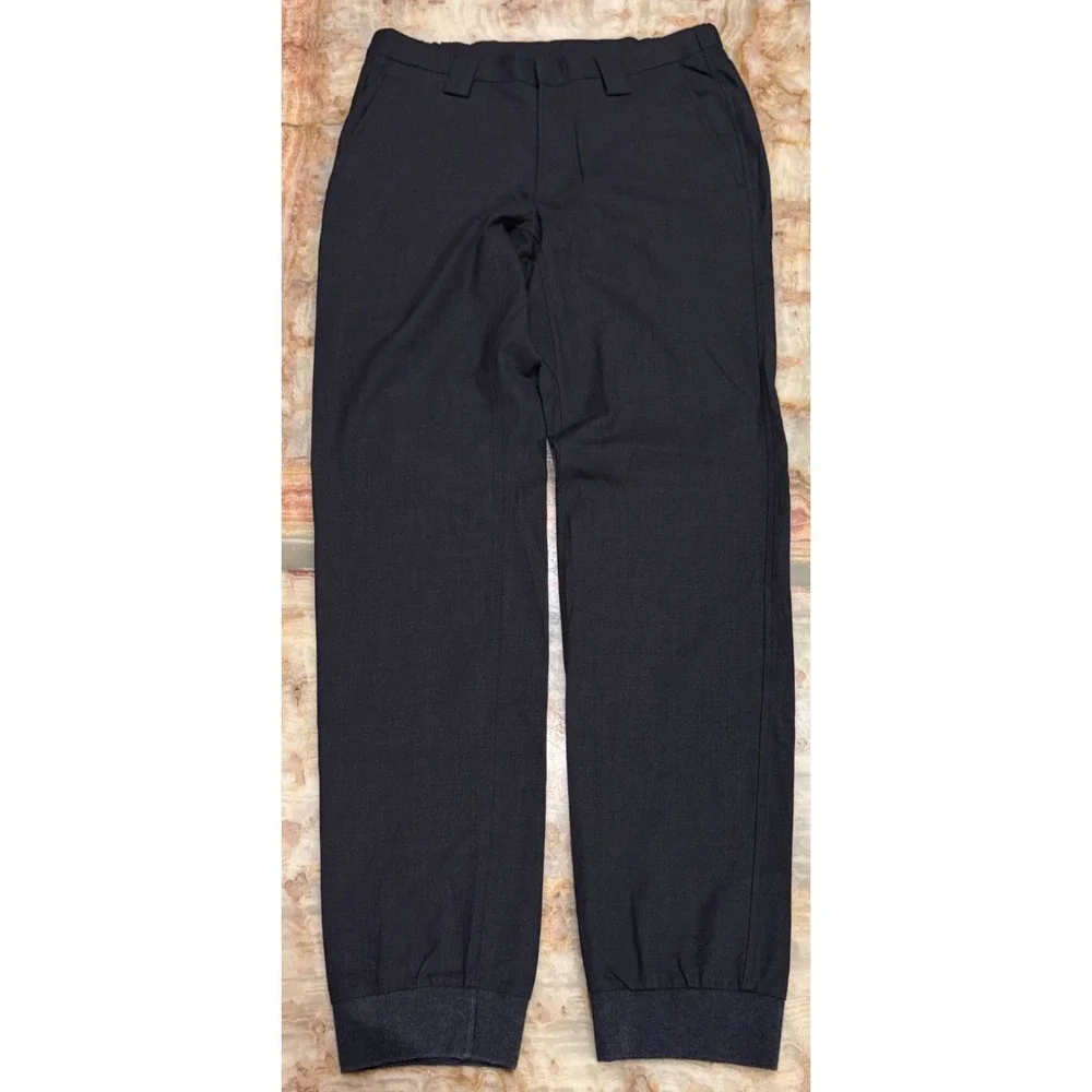 Kit & Ace Mens Navigator Commute Jogger Pants Black Outdoor Elastic Hems Size 30